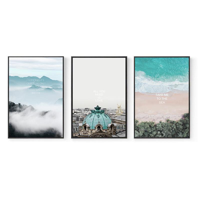 北欧风格装饰画家居墙面挂画走廊玄关画客厅三联画挂画