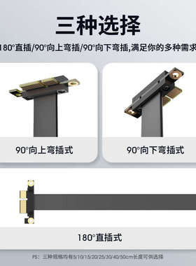 臻威（ZHENWEI）PCIE3.0 X1显卡延长线(90度 向上)