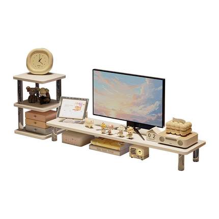 台式电脑增高架亚克力显示器支架办公室桌面收纳架子笔记本置物架