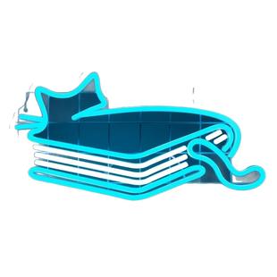 跨境霓虹灯书店装 饰小猫造型灯牌 饰氛围灯房间宠物店发光广告牌装