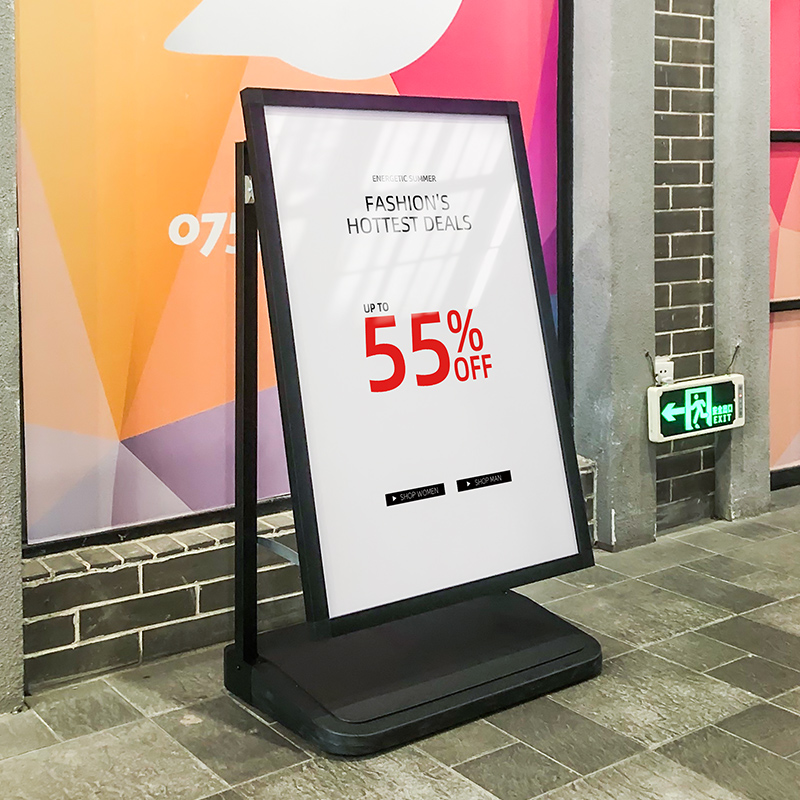 户外防风展示架店铺门口广告立牌展示牌招聘展架海报架立式落地式