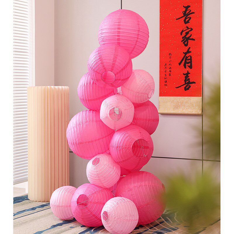 结婚装饰喜字灯笼立柱订婚礼场景布置客厅婚房拍照背景墙婚庆用品
