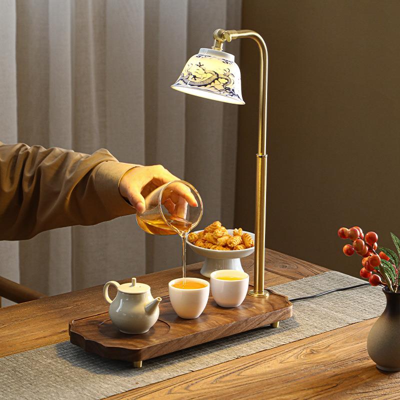 禅意茶台灯干泡台创意小夜灯吊灯陶瓷灯罩台灯复古茶空间装饰氛围