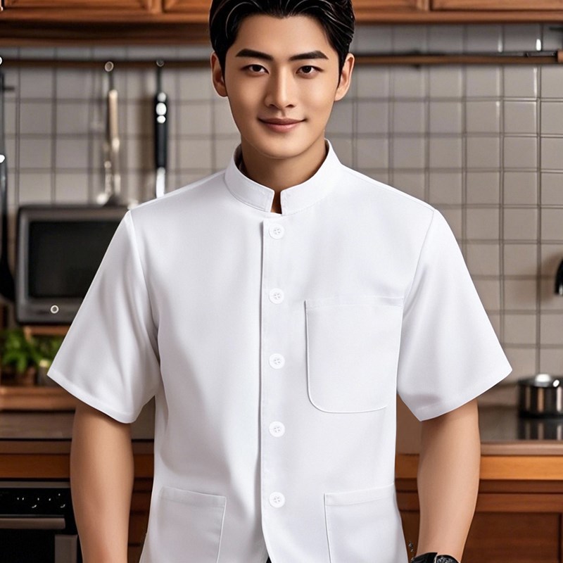 速发纯色厨师工作服酒店饭店厨房工装制服