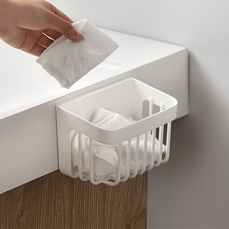 速发弃脸巾收纳盒壁挂免打孔废洗擦脸纸巾放置盒棉柔巾二次利用置