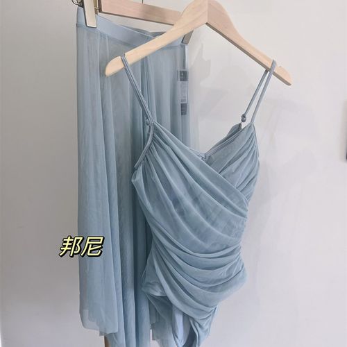 速发舞蹈服 成前芭体舞练功服夏吊带人V交叉抽褶设计形蕾艺考基训