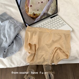 速发律音动符角提花50支莫代尔内裤 包臀亲肤无缝柔软舒适中腰三~