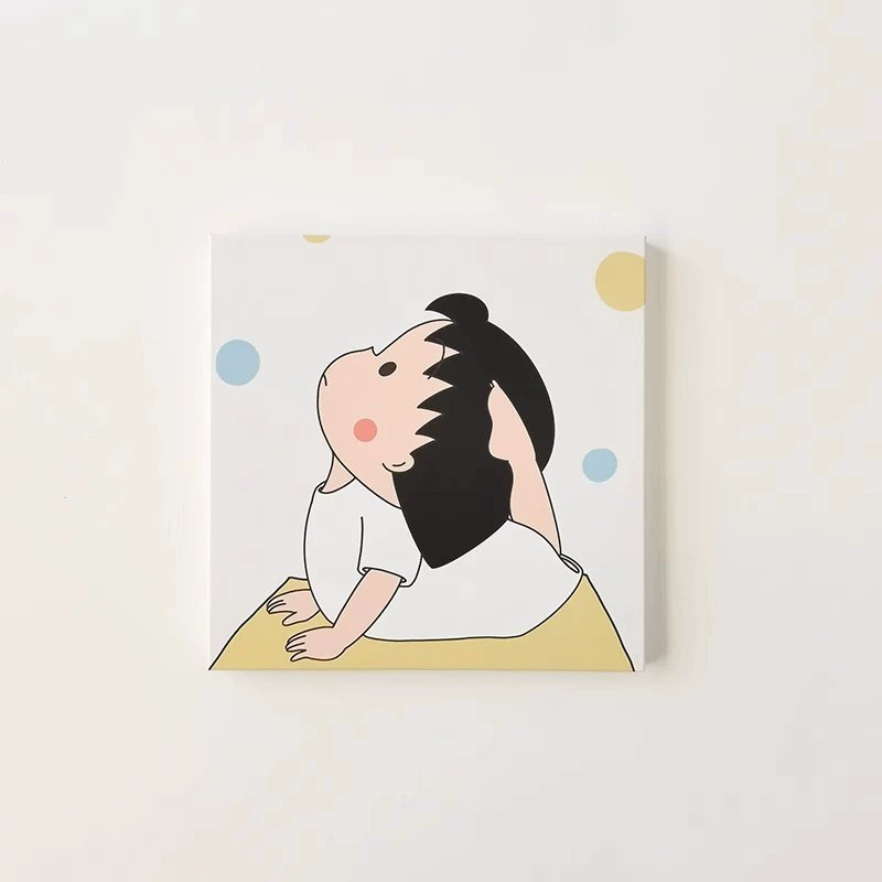 速发治愈挂瑜伽孩简约装饰画童爱无框画卧室儿可房沙发墙系画