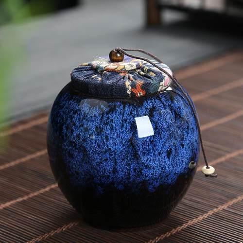 窑变陶瓷茶叶罐密封罐家用存茶罐储存罐瓷罐绿茶红茶普洱茶罐