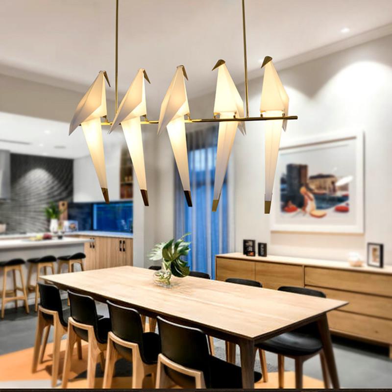 千纸鹤吊灯北欧折纸创意餐厅吧台氛围吊灯酒店落地灯卧室床头灯饰