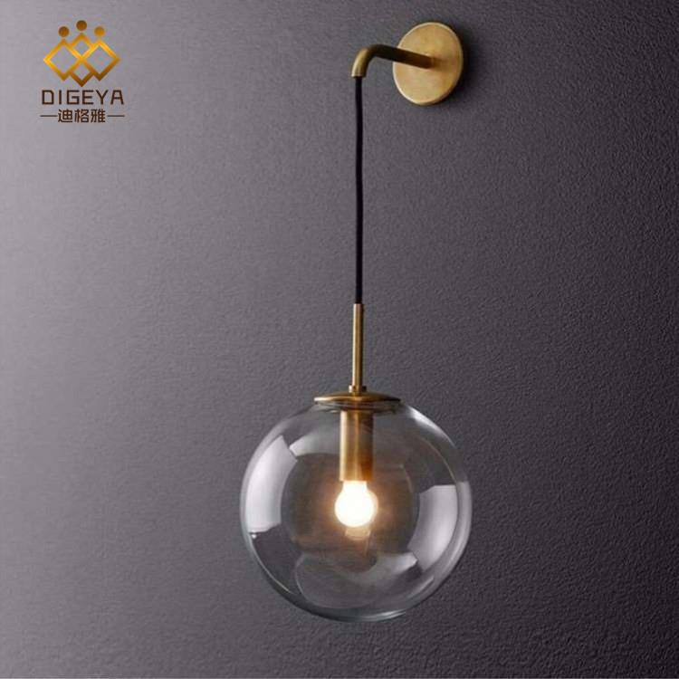 后现代圆球玻璃壁灯简约个性北欧过道玄关阳台灯客厅卧室床泡泡灯