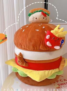 HD1232A05汉堡包可爱创意收纳桶竹筒内心卧室收纳桶杂物零食收纳