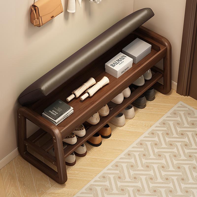 实木换鞋凳门口家用入户进门可坐穿鞋凳鞋柜一体收纳高级感玄关凳