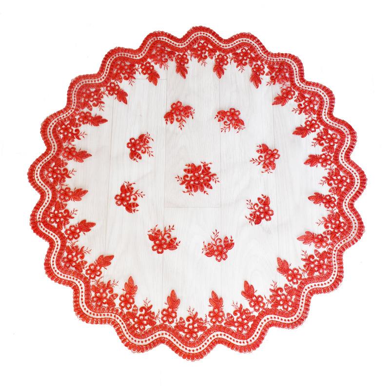 A6L婚庆双层蕾丝空调罩婚房布置红色多用盖巾喜庆圆柱空调防尘盖