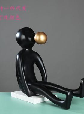 大型雕塑售楼处酒店大堂创意吹泡泡卡通人物摆件现代样板间艺术品