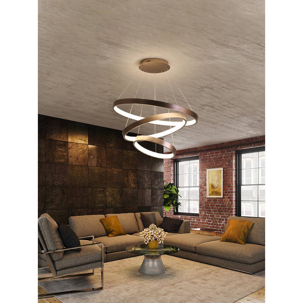 客厅吊灯简约现代大气北欧餐厅灯环形三圈创意个性LED吊灯