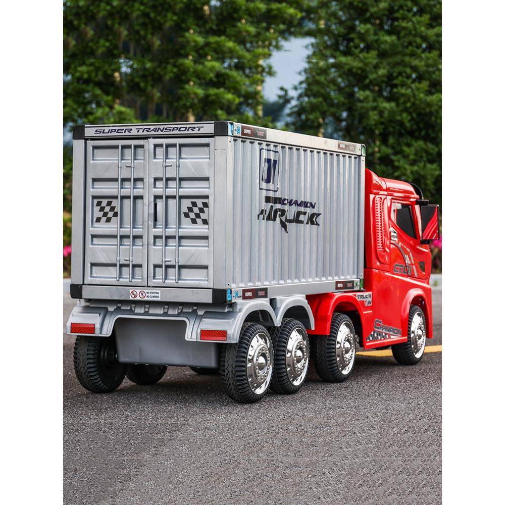 儿童电动货车厢式男孩特大玩具汽车集装箱运输遥控重型卡车可坐人