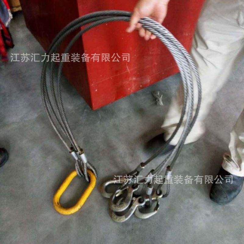 2腿钢丝绳索具4m20t 压制钢丝绳吊具30t*3m 组合吊具