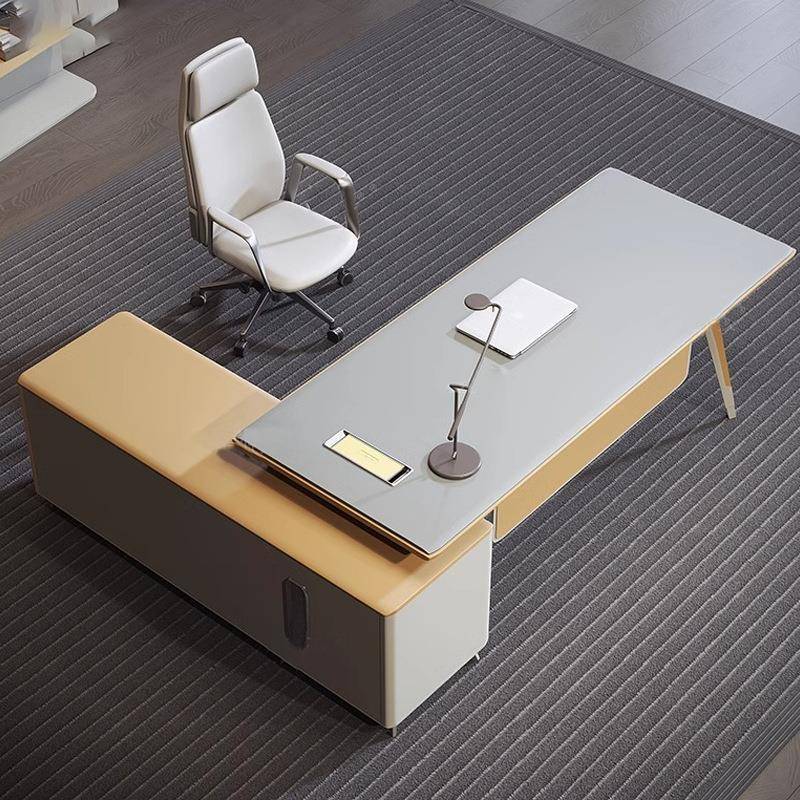 极简现代总裁桌老板桌高级轻奢领导经理大班台CEO办公桌椅组合桌