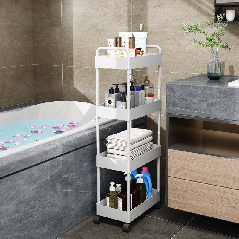 多功能可移动浴室置物架落地多层夹缝收纳架卫生间储物小推车