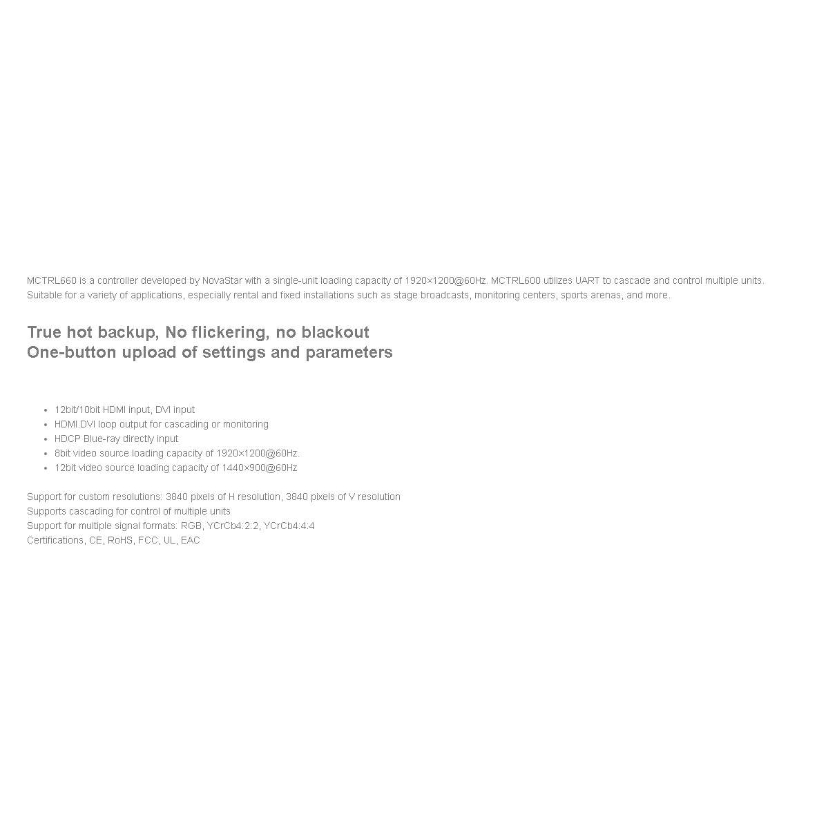 森翼LED控制系统诺瓦画面处理器NovaStar MCTRL660 230万点发送盒