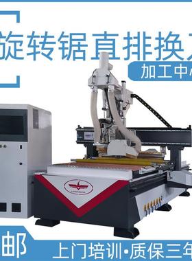 全自动1325实木电子开料锯高速双工位软硬包旋转锯开料机