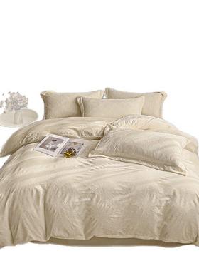 超母婴柔双纱提花件套四KAPU-2水洗棉直层播爆款床上用品摇钱树系