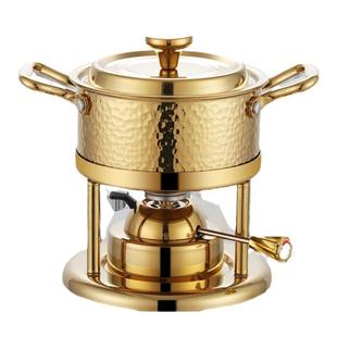 用会所锈钢单商人小火锅气式瓦斯炉不小型户外小火锅涮锅家用一人