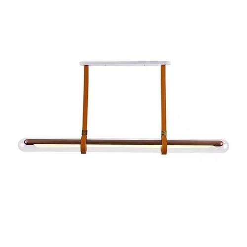 设计师轻奢餐厅长条灯现代极简艺术样板间吧台装饰皮带玻璃吊灯