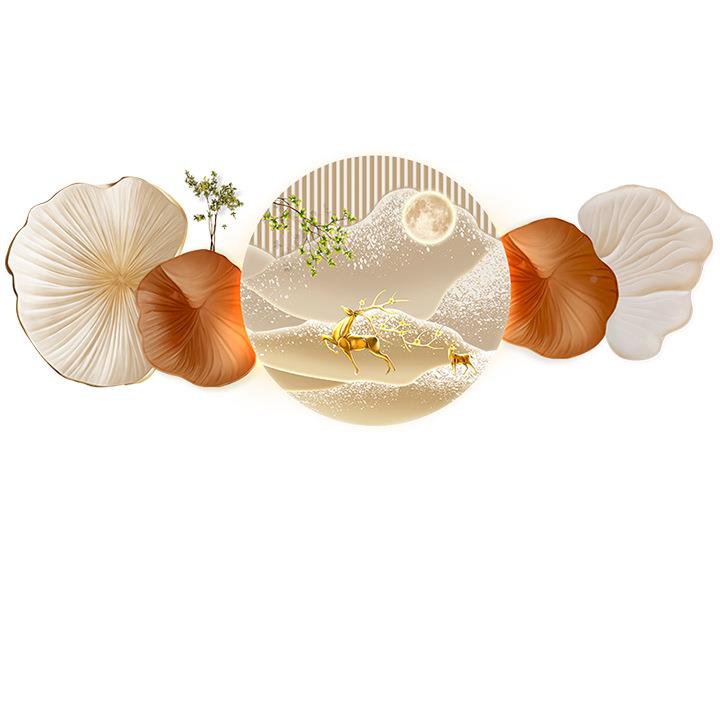 新奶油风客床头发LED光装饰画壁款画石NWQ来运转砂岩高级感墙厅挂