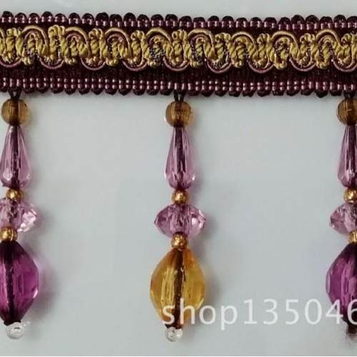 窗帘花边双色水晶珠窗帘装饰花边配件辅料窗纱吊穗吊坠水晶方块