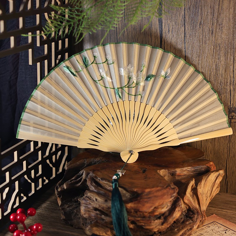 苏州苏绣扇子刺绣扇子古风折扇汉服扇子折叠扇子中国风扇子古风扇