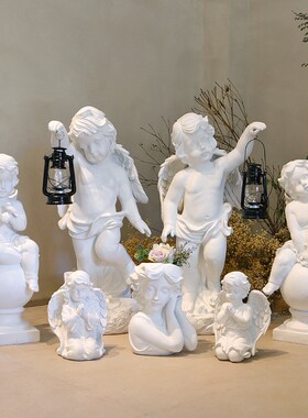 户外北欧天使人物摆件欧式婚礼庭院花园装饰园林景观雕塑罗马柱