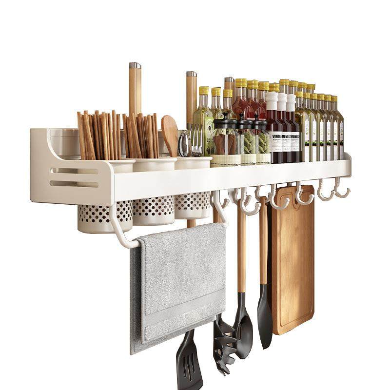 刀架筷筒一体多功能置物架厨房抹布调料收纳免打孔白色厨房置物架,厨房/烹饪用具,抹布架/厨房清洁收纳架,淘宝优惠券,粉丝福利购,淘宝优惠卷