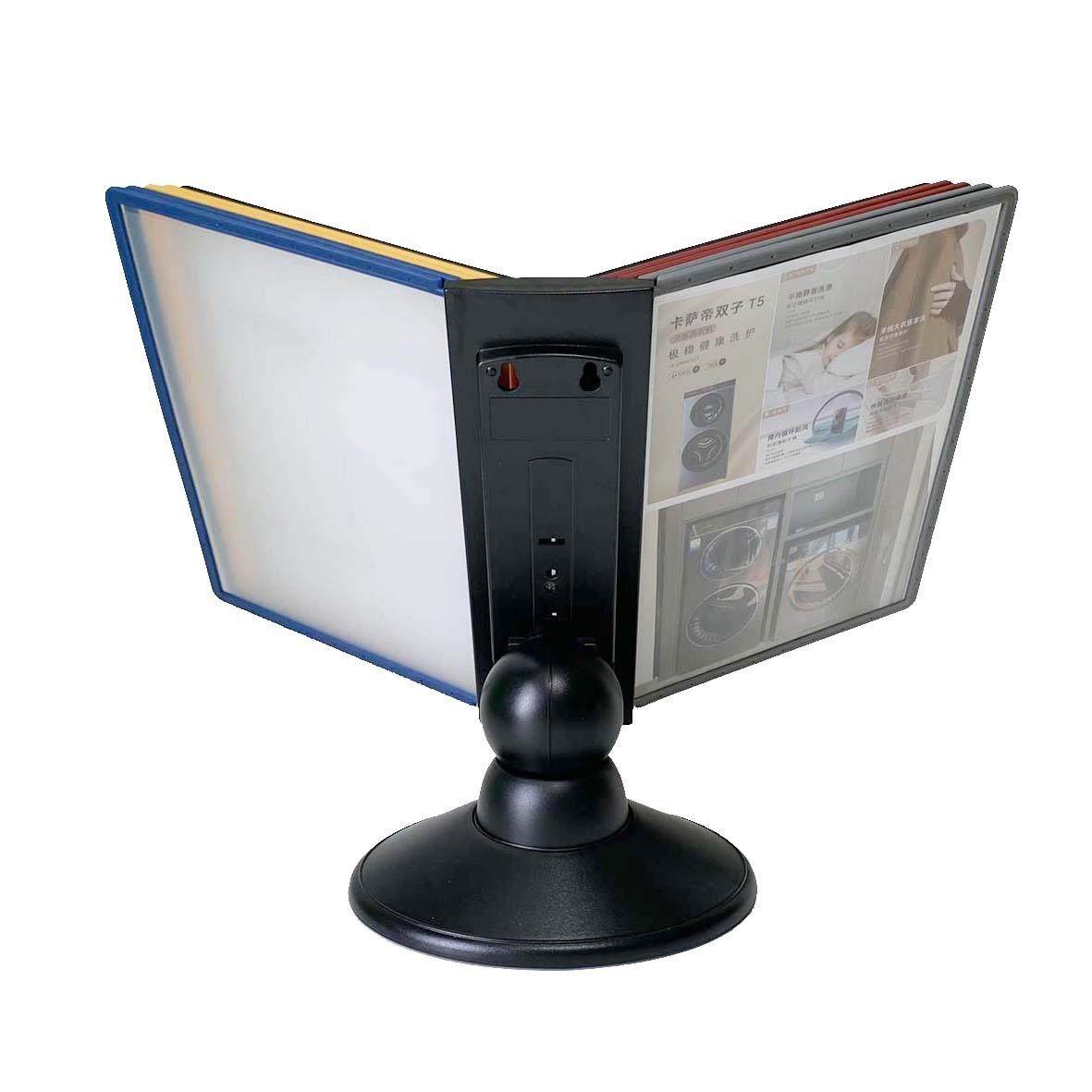 翻页文件管理架a4活页文件夹办公资料展示架桌面旋转文件架收纳架