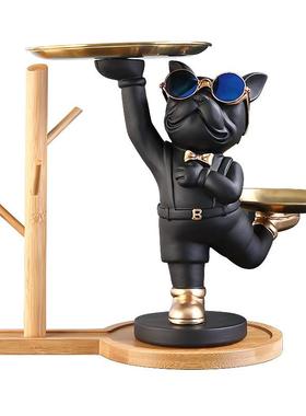 入户玄关放钥匙收纳盒摆件狗门口鞋柜置物托盘客厅茶几遥控器整理