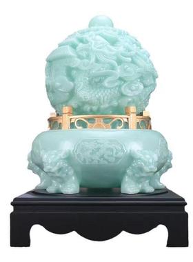 招财九龙乾坤鼎摆件时来运转龙玉石玄关客厅电视柜办公室开业礼品