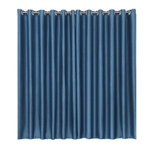 四季棉免打孔窗帘遮光出租房卧室成品窗帘纯色简约安装伸缩杆家用