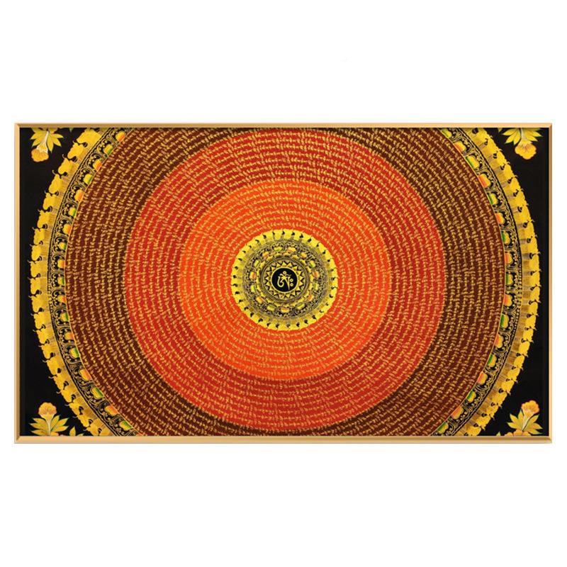 坛唐卡轻kk435装饰画族曼陀罗挂画奢中藏式民族城风客厅沙发背景