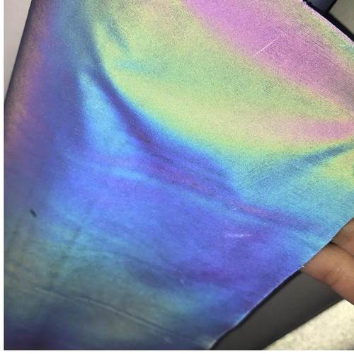 工厂直柔软幻彩反光布七彩TC布炫彩弹力反光布耐水洗