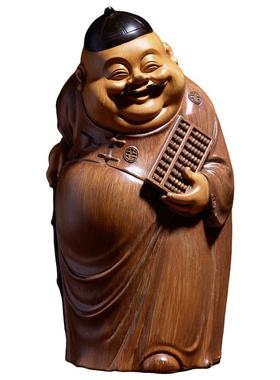 新中式摆件古风地主婆仿竹根木雕工艺品创意酒柜书房茶室空间装饰