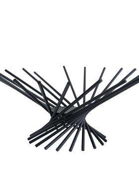 现代简约样板房金属线条发散果盆别墅酒店客厅餐桌收纳装饰盘摆件