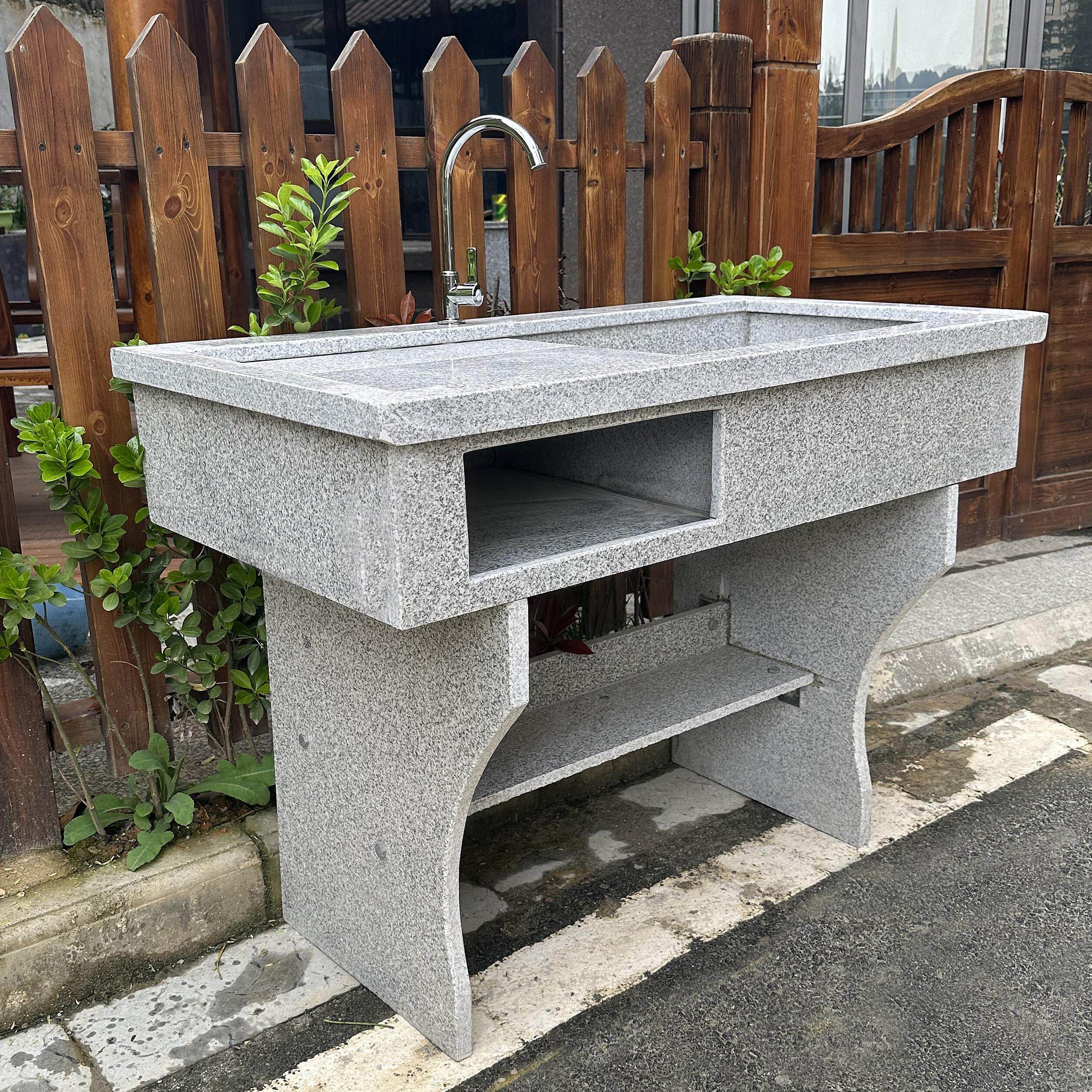 盆天然院花岗岩洗衣池636户外庭洗水池手台盆水槽洗菜洗池