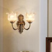 壁灯墙灯卧室床头灯全铜美式 客厅主卧背景墙灯 复古楼梯灯新款