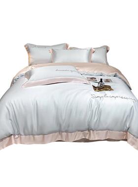 200床支100%TB65208奥地利精天丝四兰件冰丝套凉感丝绸被套丝滑单