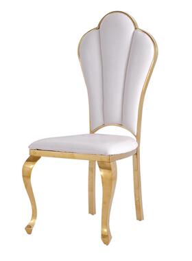 不锈钢餐椅金色酒店宴会椅子电可叠婚庆会所软包椅子83239镀airs