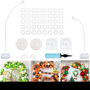 金色气球拱门带底座自由弯曲支架白色拱门框架婚礼生日派对装 饰