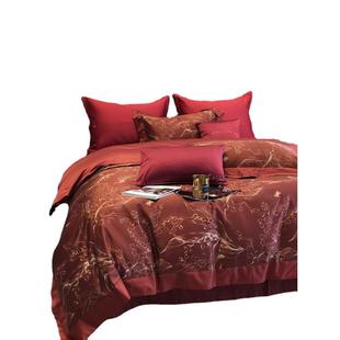 纯棉1婚红色被 款 轻奢全棉婚庆20结支长绒棉四件套喜MLC 120四季