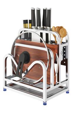 304不锈钢房刀架置物架多功LLF能筷筒板体砧板厨放菜勺刀具一收纳