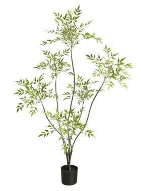 竹新中式仿NTZ001真植南天拐家居客厅楼梯角仿生植物绿装饰摆件假